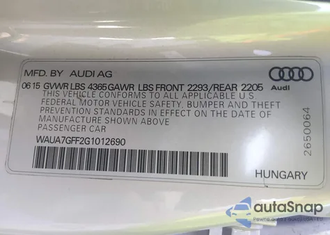 2016 Audi A3 1.8T Premium from USA, damaged, VIN WAUA7GFF2G1012690